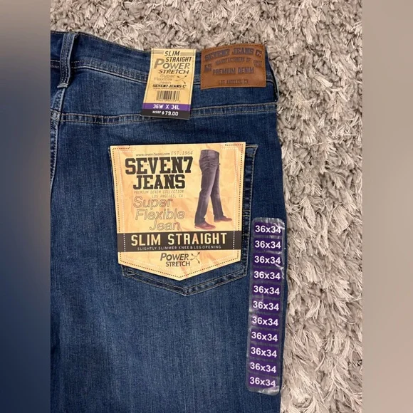 NWT Seven jeans. Men’s super stretch, power straight. 36x34 - Picture 3 of 9